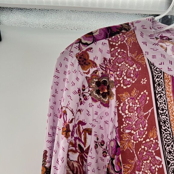 Maurices Women's Floral Long Sleeve Top Multicolor Cutout Size Small New - Picture 5 of 9